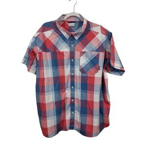 Columbia Sportswear Mens Plaid Shirt Regular Fit Button Up Short Sleeve XXL